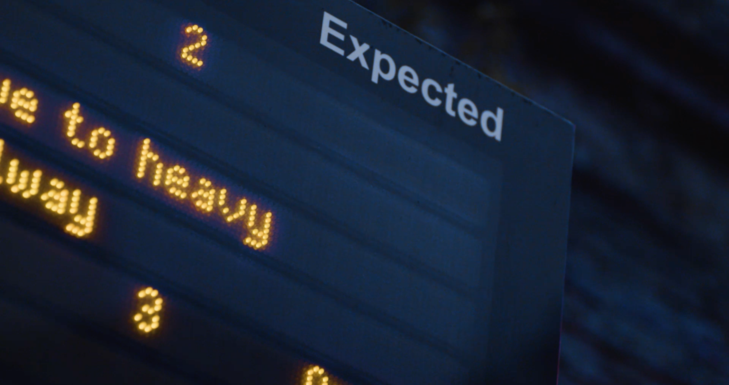 Train station information board.